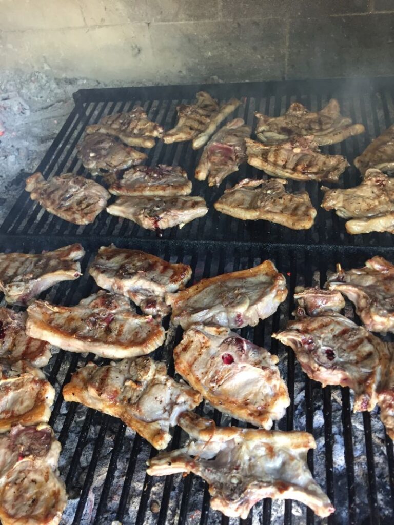 Grilled fish and vegetables